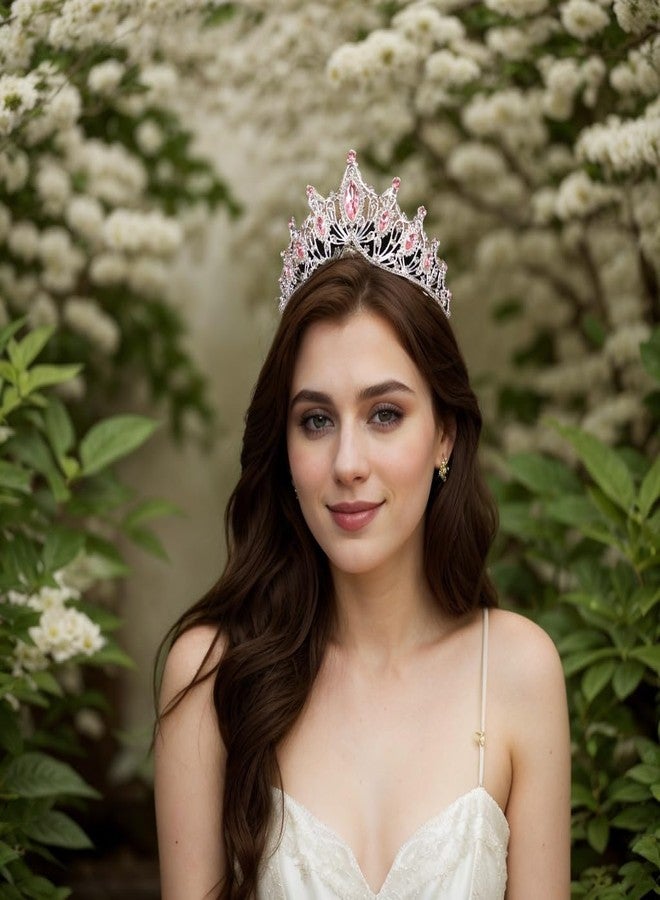 Rannyrena Rhinestone Crystal Tiara Crown for Women Silver Bridal Wedding Headband Elegant Princess Hair Accessories for Birthday Prom Quinceanera - Image 3